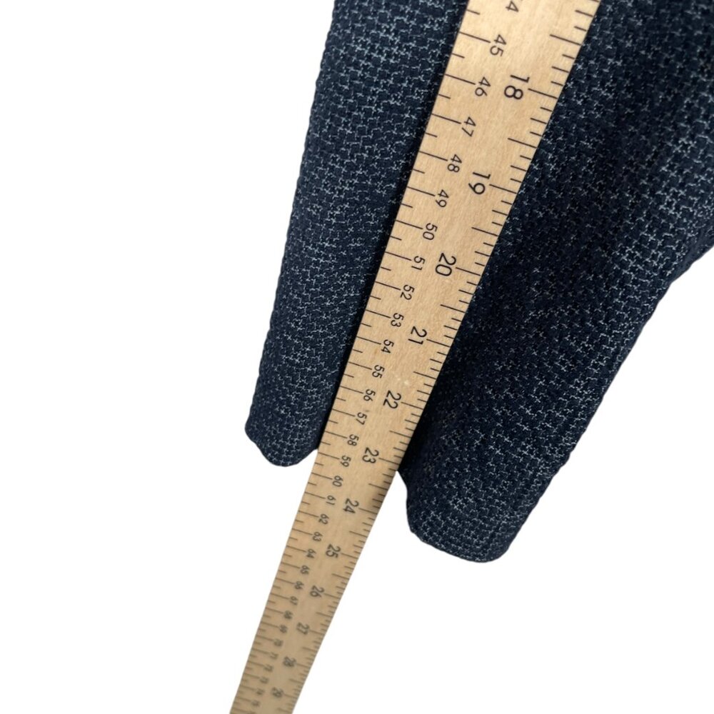 Ann Taylor Factory Tweed Blazer Size 6 Navy Blue One Button Career Workwear - Picture 11 of 12